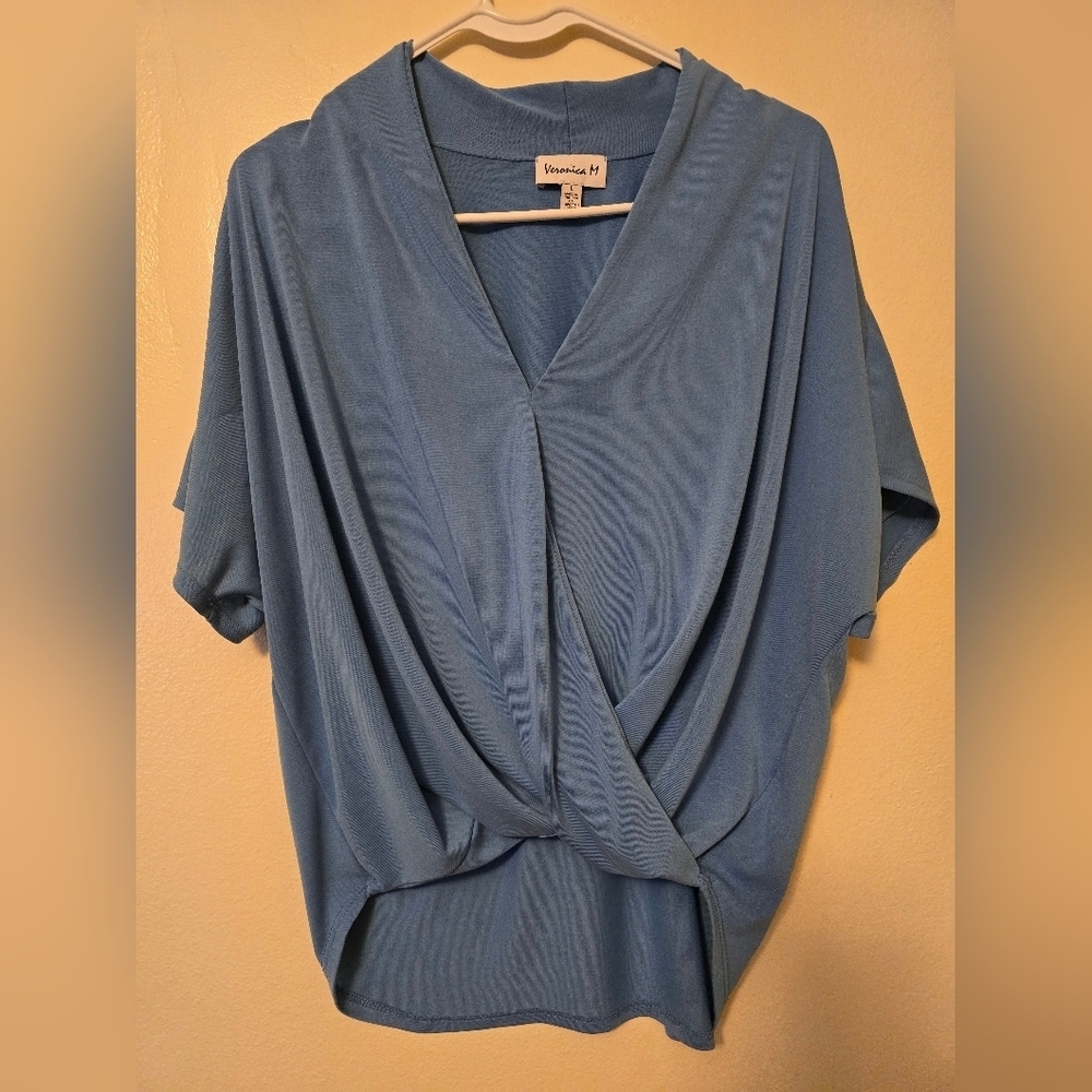 Veronica M Gray Wrap Blouse Relaxed Style